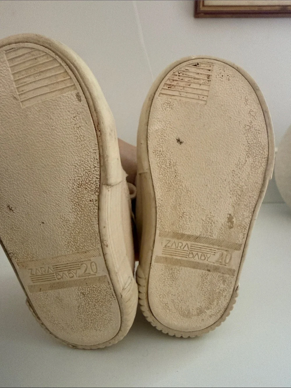 Zara Cream Canvas High-Top Kids Sneakers